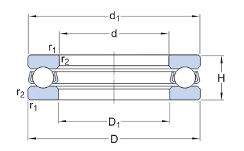 single direction Thrust ball bearings 51340 M 200x340x110 mm